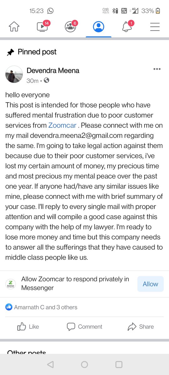 davidwatson491's tweet image. This tweet is intended for people who are suffering or had suffered  from poor customer services by @ZoomCarIndia
