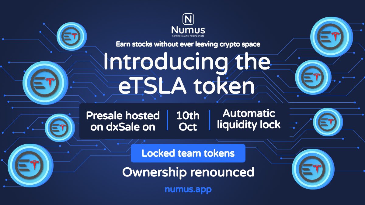 DaCryptoGeneral's tweet photo. 🚨PRESALE @numus_project 🚨
⚡️LP Locked automatically on pcs after presale
🔐Team tokens locked
🛂Audited + Checked by RugDoc
💎Hold crypto & earn stocks
💰Stacking system soon
📈Today on DxSale:
https://t.co/EUHbWIfntD
💬Telegram:
https://t.co/Y1CBGAI4EL
#DYOR #NumusProject https://t.co/Yyt23kKoLP