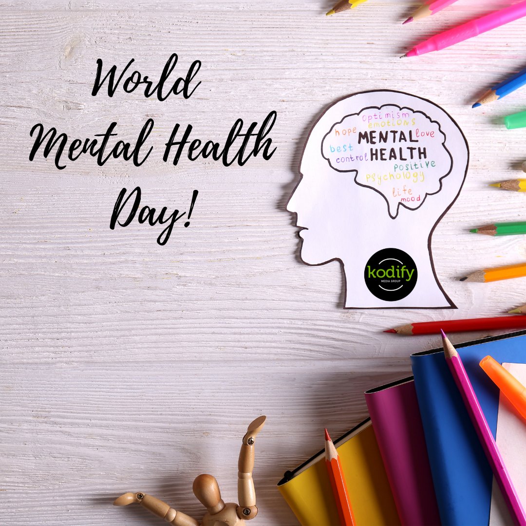 KodifyDev's tweet image. In acknowledgment of World Mental Health Day, we are hosting a week of workshops and classes to help promote mental health and wellbeing!
 
Our employees will have the option to attend the following sessions:
 
Cultivating a Positive Mindset
Sleep School
Good Mood Food
Yoga Class