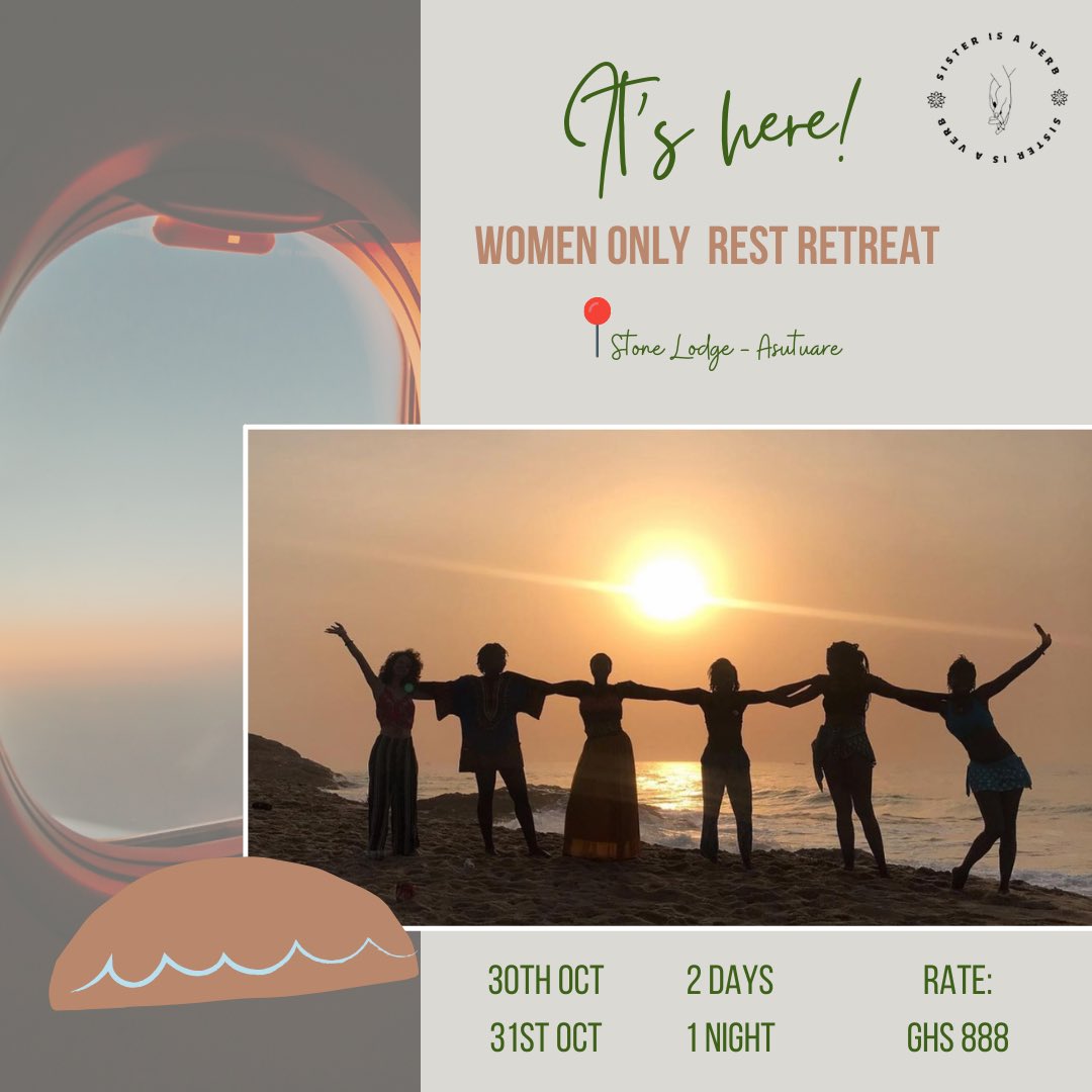 Sisterisaverb's tweet photo. It’s here! The Rest Re/Treat is a call for rest, to go into nature alone and in community, to observe, be aware and to simply be. 
The experience will give you room to
Re/Treat into a space that allows you to put your being first.

DM to RSVP! 🔆

#restrevolution #sisterisaverb https://t.co/8sc4KlrQSE