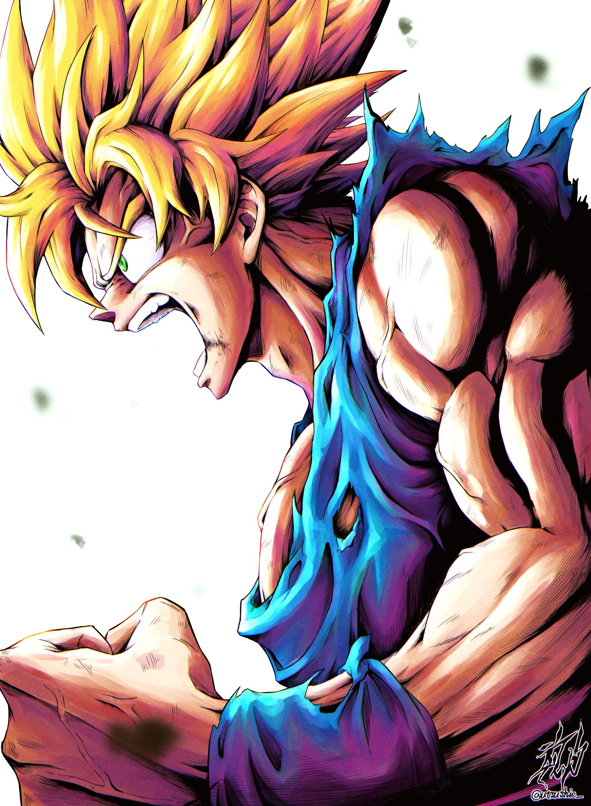 ライでいん 激怒悟空 ドラゴンボール イラスト T Co Dyahaxlfnv Twitter