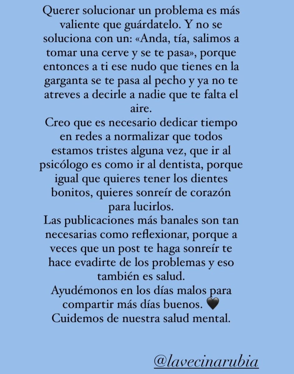 Gracias infinitas <a href="/lavecinarubia/">La Vecina Rubia</a> #DiaMundialdelaSaludMental 💚