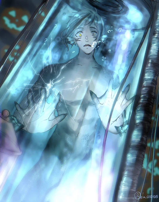 #ツイステファンアート 
培養槽フロ🦈 