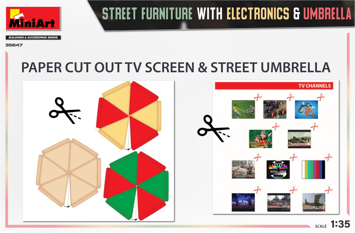 MiniArt_Models's tweet photo. New #MiniArt Kit Coming Soon:
35647 STREET FURNITURE WITH ELECTRONICS &amp; UMBRELLA
Unassembled Plastic Model Kit 1:35 Scale https://t.co/aPgrk2XNmd