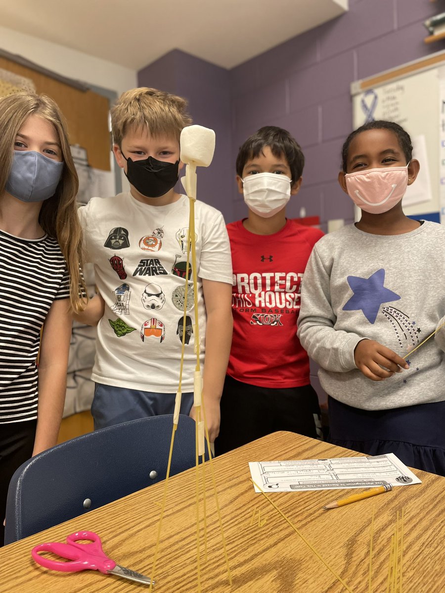 MsFranz_ATS's tweet photo. Shout out to @MyRedCooper 4th Grade class for using their #HabitsofMind #Metacognition skills for our first STEAM challenge of the year! #thinkingaboutthinking #knowingyourknowing #spaghettimarshmallowchallenge @APSGifted @APS_ATS https://t.co/nfmJPn94wF