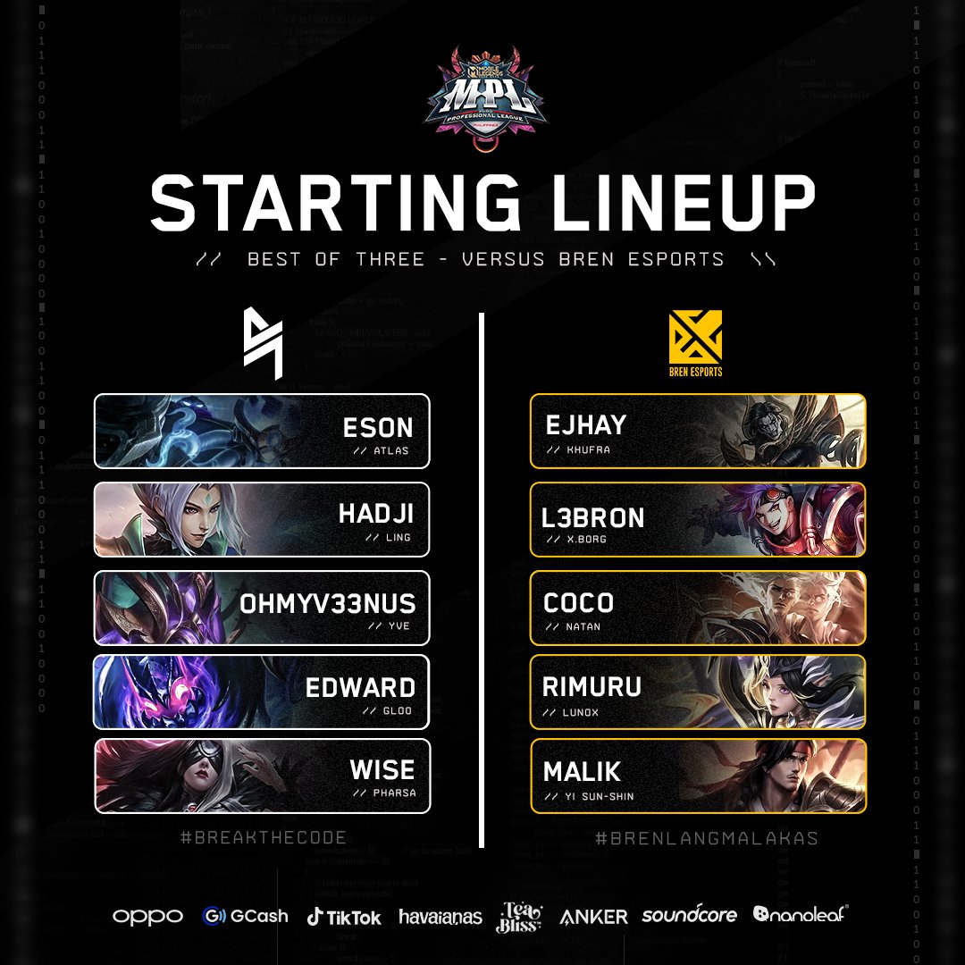 BLACKLISTINTL's tweet photo. This is gonna be fun.

Game 1 vs BREN!

#BlacklistMLBB #BreakTheCode #ProtectTheCrown #MPLPHS8 https://t.co/KqtXWIgrk2