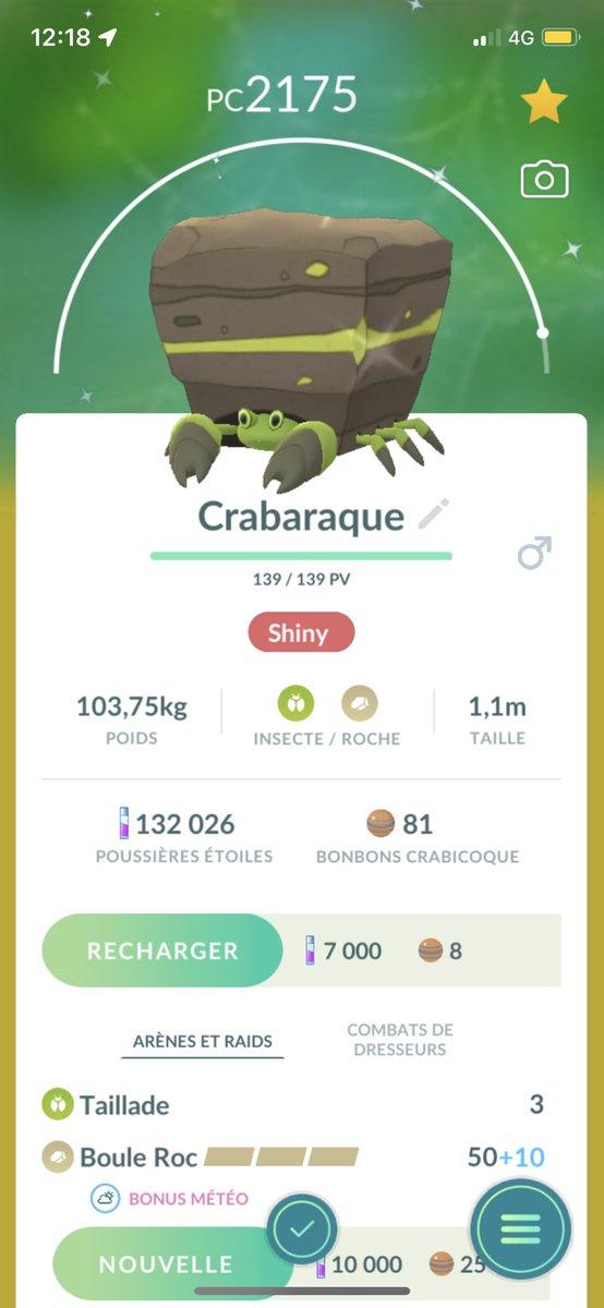 boutetflika's tweet photo. Un nouveau Shiny sur Pokémon Go ! #PokemonGO #pokemon #shinypokemon https://t.co/IdlXtDmKNd