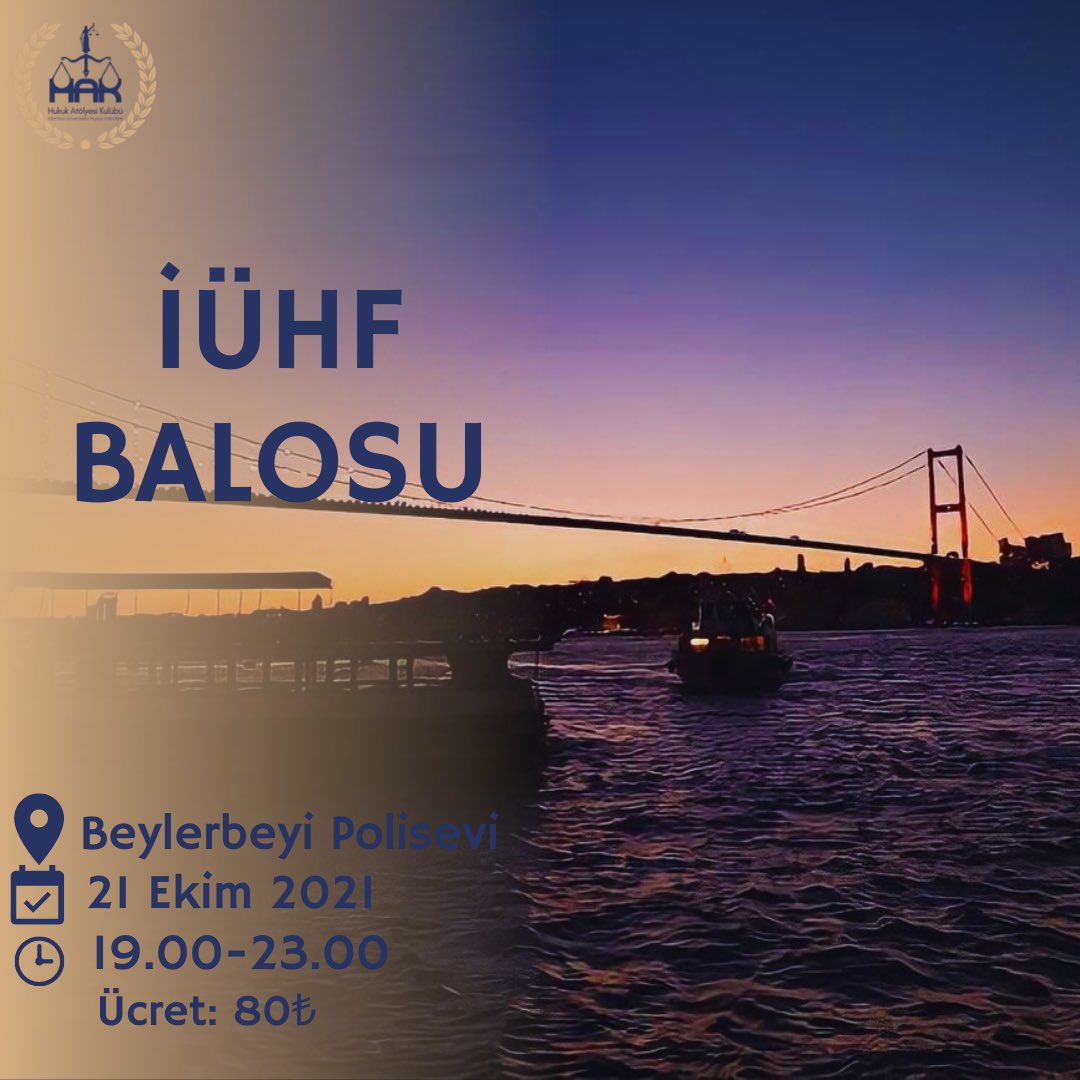 Hukuk Atölyesi Kulübü İÜHF Balosu’na 2 şanslı İÜHF öğrencisi bilet kazanıyor. Çekilişe katılmak için bu tweeti beğenmeniz ve bizleri takip etmeniz yeterli🥳🥳