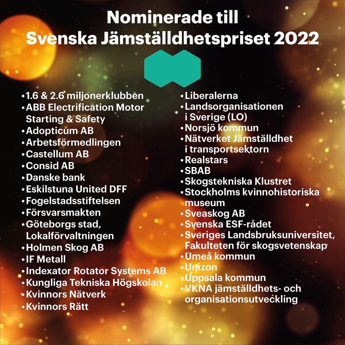Värdefullt, inspirerande &amp; roligt att vi i <a href="/EskilstunUnited/">Eskilstuna United</a> är nominerade till Svenska Jämställdhetspriset 2022 💥🤩 #jämställdhet #JAG2030 #svenskfotboll