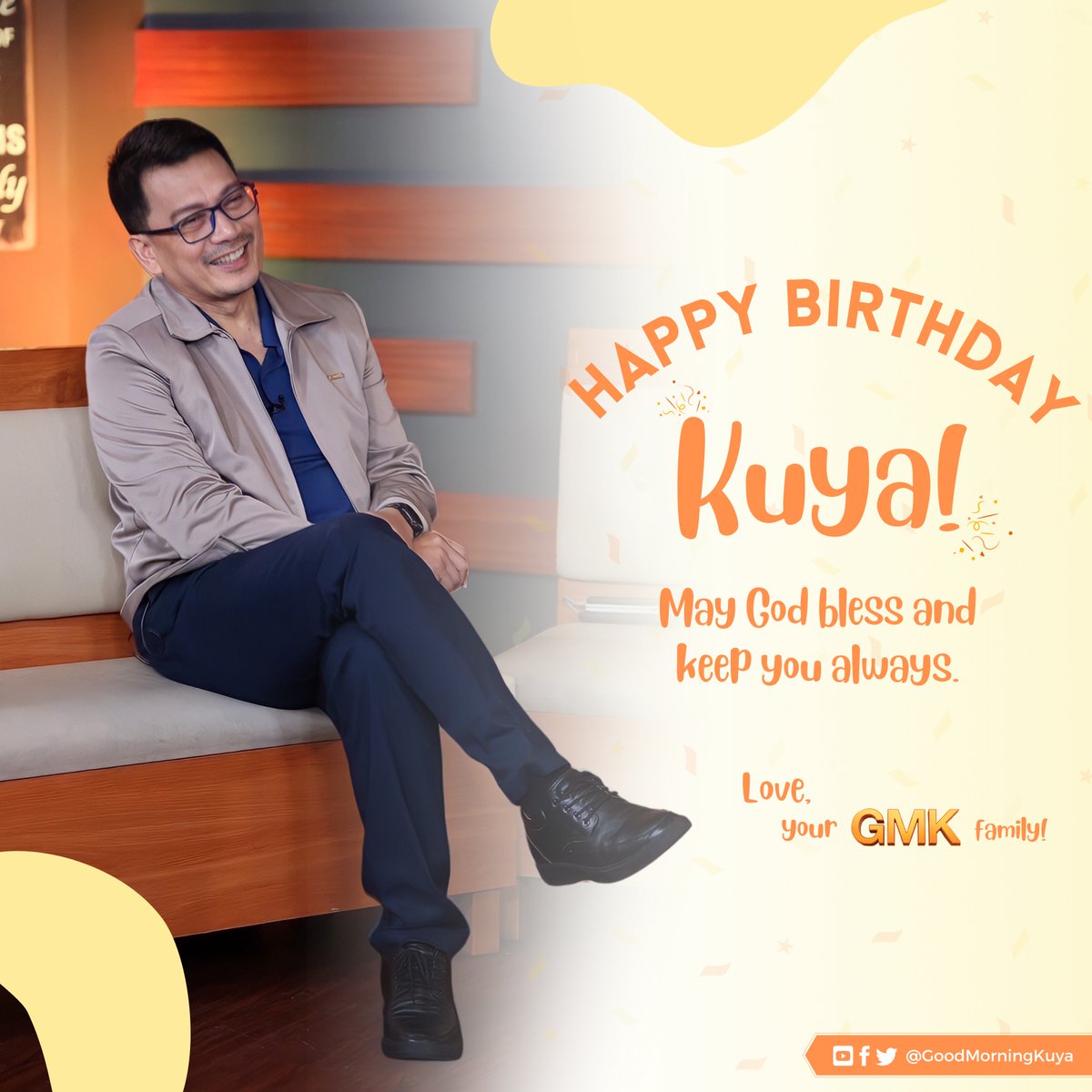 GoodMorningKuya's tweet photo. Happiest Birthday to our beloved Kuya Daniel! 💛🥳

Sending lots of prayers, love, and warmest wishes on your special day. May God bless and keep you always! ✨

Love always,
Your GMK Family 💛 https://t.co/nn20lMGR6L