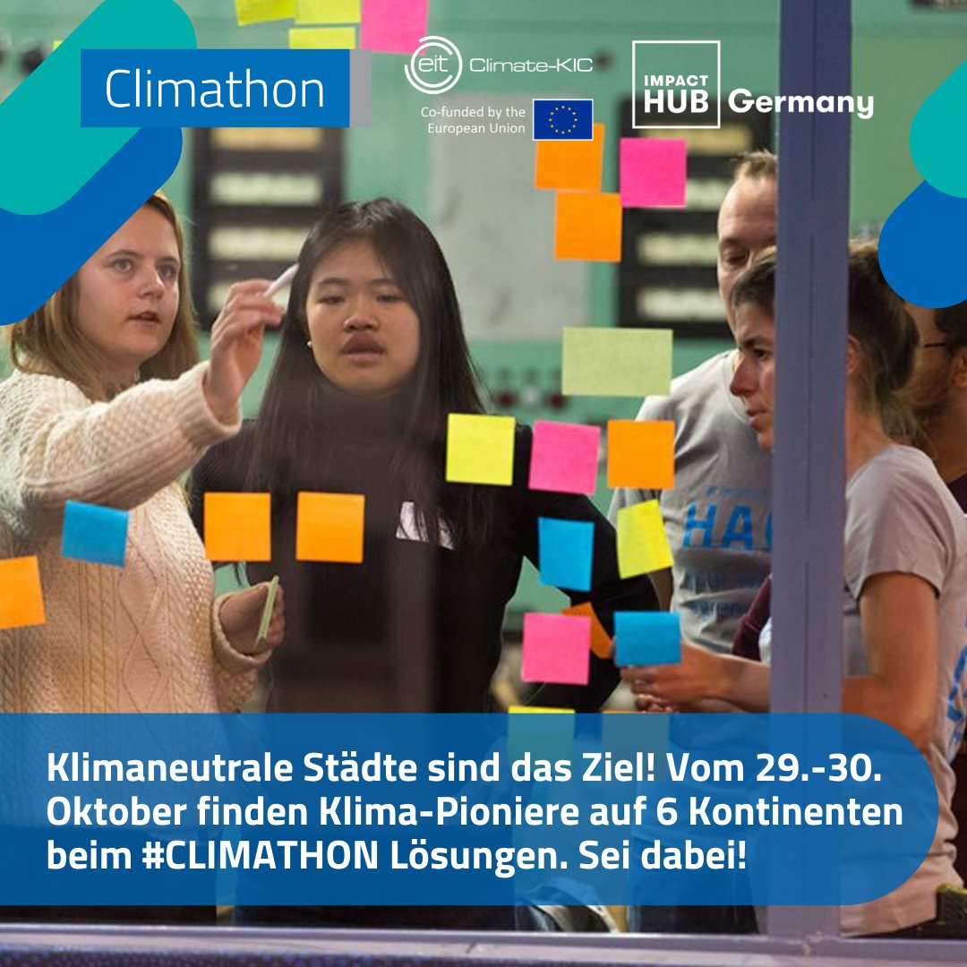 ImpactHubRuhr's tweet photo. Der #ClimathonGermany wird von allen deutschen Impact Hubs organisiert und findet als virtueller Ideen-Hackathon statt. Du kannst dich für eine der 7 Städte anmelden! Melde dich an &amp;  entwickle im Team konkrete Lösungen. 

https://t.co/Mq9JEJ92kW https://t.co/3SIes7iQva