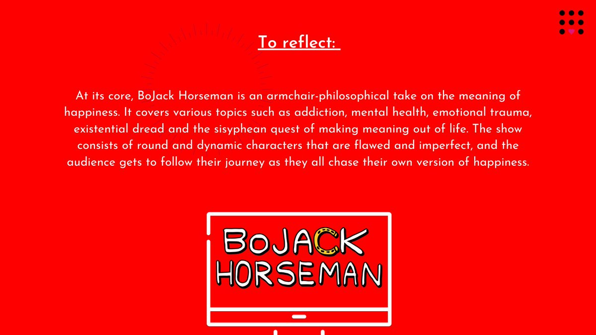 onefuture_india's tweet photo. We're back with #OFCRecommends!
Every Sunday, we recommend something to our community from books that stayed with us, to podcasts we just can't stop listening to.
This week, Disha would like to recommend @BoJackHorseman
#Recommendations
#OFC #NuturingRadicalKindness https://t.co/vgZd6NTNN8