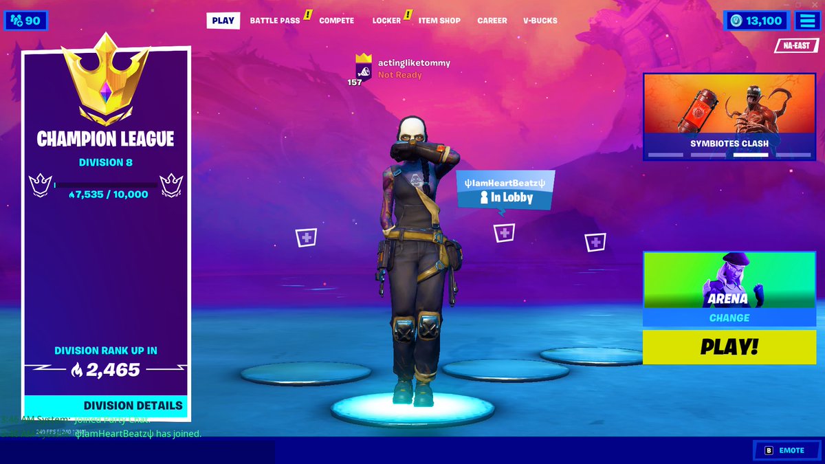 actingliketommy's tweet image. Champs. 100% in Solos. 4 wins. Prob 50 kills. Stream snipers, lobby focuses, changing servers… today was rough boss! BUT I FUCKING DID IT! So happy right now. Exhausted, and happy ❤️