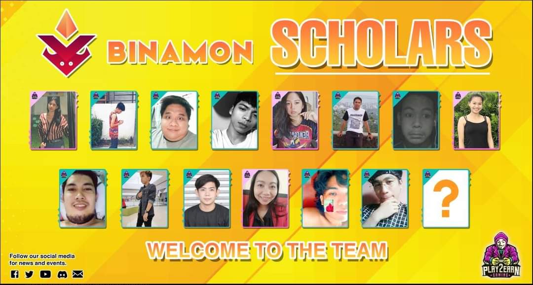 play2eg's tweet photo. Congratulations to our first set of Binamon Scholars! Looking forward playing Binamon.

How to join our waitlist. Retweet &amp; tag 5 friends.

Join our discord here 👇🏽 https://t.co/MDYrjUTfYz

#PlayToEarn #NFT https://t.co/2vzLPFhL46