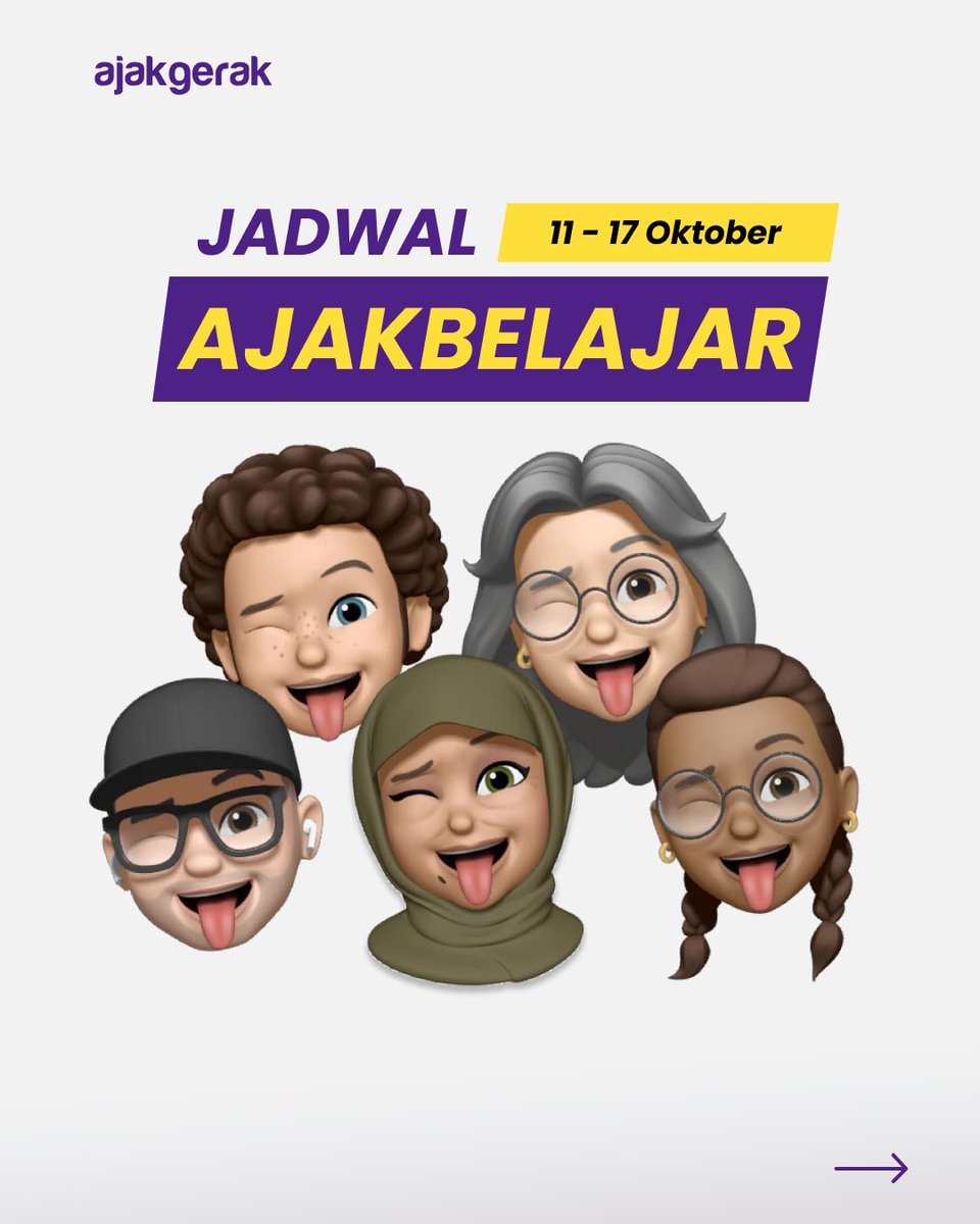 AjakGerak's tweet image. [JADWAL AJAKBELAJAR 11-17 OKTOBER]

mentang2 utbk masih lama, bukan berarti sekarang lo bisa ngangong2 aja.