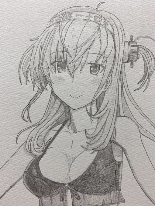 涼月さんです。 #艦これ
#秋だけどまだ全然暑いので水着絵再掲してもいい 