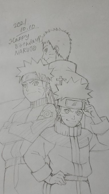 #うずまきナルト生誕祭2021
急いで描いたからアナログですが💦 