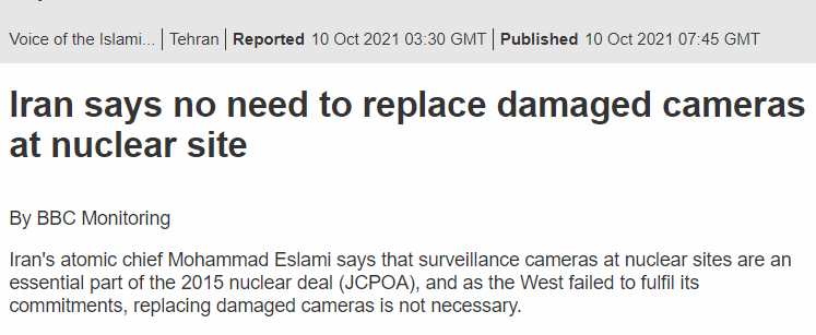 MarkTFitz's tweet image. Interrupting my reflections on #AQKhan, here is the latest negative nuclear development from the first country to whom he sold enrichment technology (#Iran), c/o @BBCMonitoring.