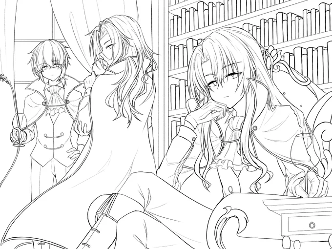 見えにくーいところとかあるけど線画頑張ったのでよければ見ていただきたく…………………………………………… 