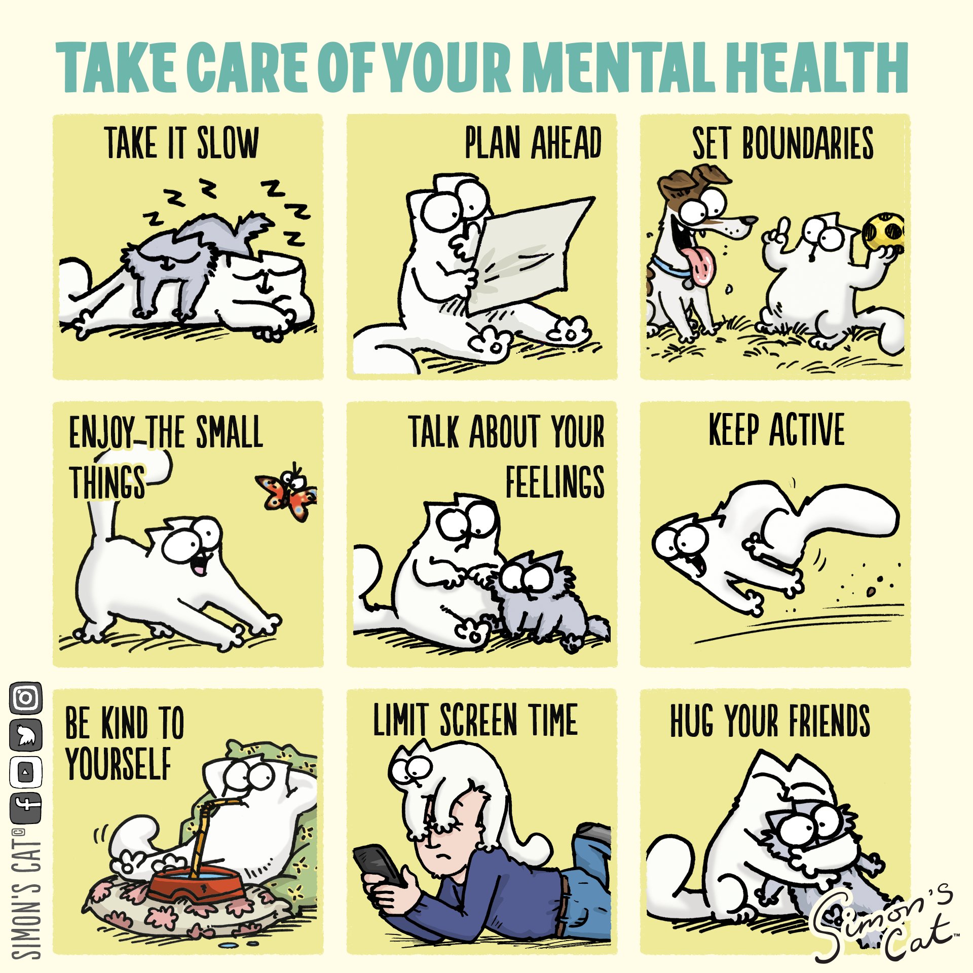 Simon's Cat 🐾 on X: Today is #WorldMentalHealthDay and we wanted to share  some helpful tips!  / X
