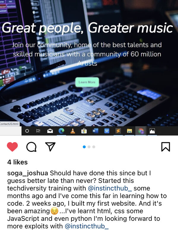 InstinctHub's tweet image. This is what we do, we impact lives with our programs. 

Visit skills.instincthub.com to get started 

 #learncoding #learncodinganywhere #learnhowtocode #learnprogramming #learnprogrammingnow #learnpython #learnpythonprogramming #learnhtml #learncss  #nigerianstudent