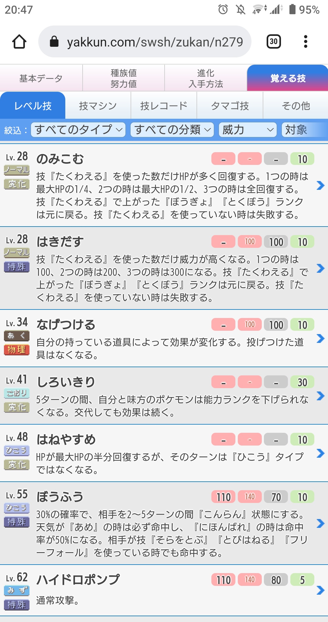 高宮 毅彦 今日一番のやらかし ハイドロポンプ習得まであと2必要だった 野生は60 T Co 0kal4bch9j Twitter