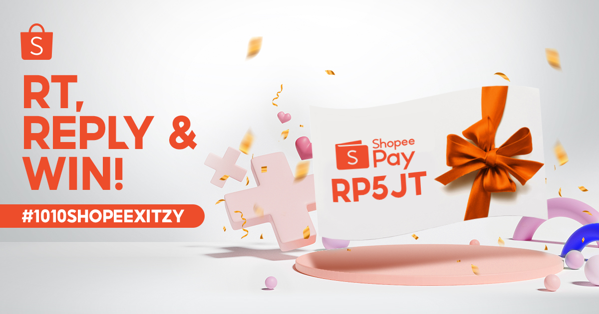 ✨ MENANGKAN SHOPEEPAY 5JT ✨

Sobat Shopee, ada SHOPEEPAY 5 JUTA nih! Caranya:

1. FOLLOW @SHOPEEID 
2. RT &amp; LIKE tweet ini 
3. REPLY kalian mau beli apa kalau dapet ShopeePay senilai 5 JUTA, pakai #1010ShopeexITZY #NontonITZYdiShopee #ShopeeMidzyxITZY SEBANYAK-BANYAKNYA!