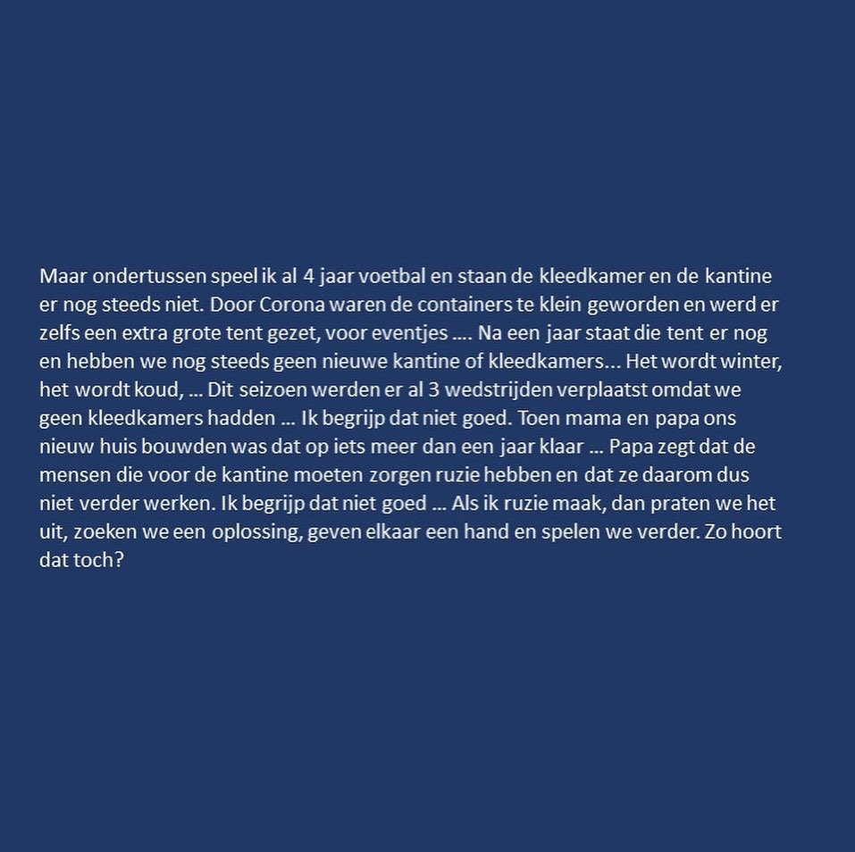 FCLembeke's tweet photo. We ontvingen een brief van Milan die we met jullie willen delen: Grote mensen maken liever ruzie om geld… https://t.co/9psbENhqEw