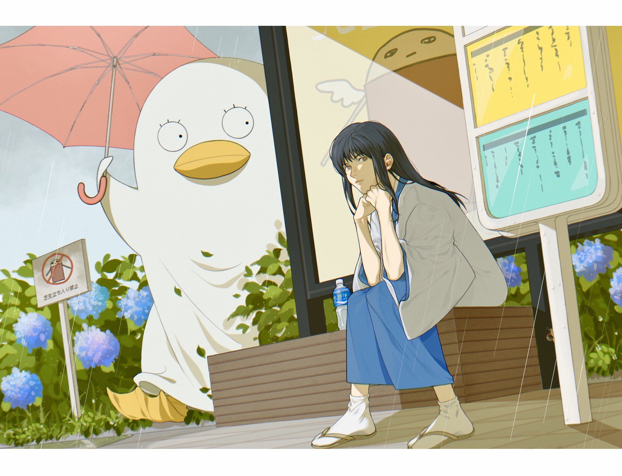 醬爆香螺 Mr Raindrop Falling Away From Me Now 桂さんはエリザベスを待っていたの感じ 遅いよ エリー かわいいーー 銀魂 桂小太郎 T Co Hefsr1xkiy Twitter