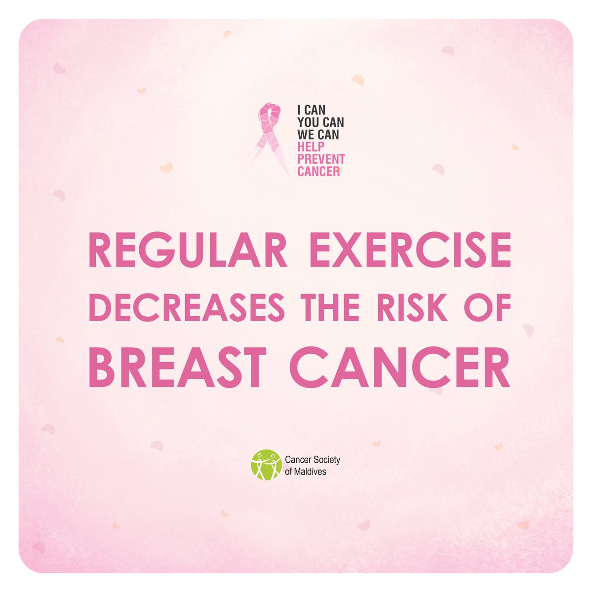 CancerSocietyMV's tweet photo. Exercise regularly to reduce your risk of #BreastCancer
#SpreadAwareness #HelpPreventCancer #ICanYouCanWeCan https://t.co/YJTN70RbtB