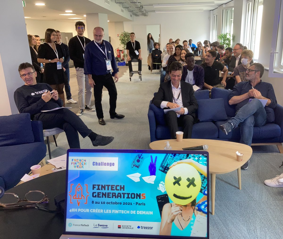ccurtil's tweet photo. C’est l’heure des pitchs devant le jury de #FintechGenerations, avec @FranceFintech chez @TreezorBanking avec @ccalmeja et @AlainClotFFT https://t.co/jgIpFvnjFk