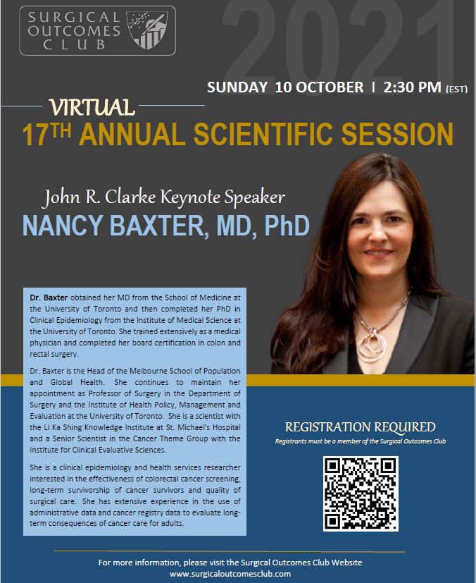SurgOutcomes's tweet image. @SurgOutcomes 17th Annual Scientific Session is TODAY (10/10) 🕝2:30 - 5 pm (ET)!
We are eager to hear from our Keynote Speaker @enenbee and our expert panel on #deimplementation of low-value care. @SoxHarris @LouiseDaviesMD @scottregenbogen 
 You still have time to register...