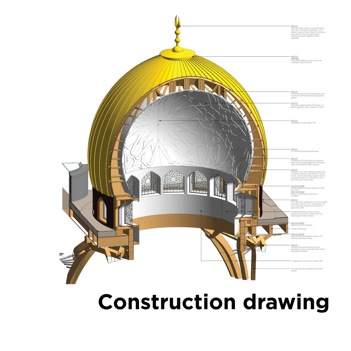 MarksBarfield's tweet photo. The story of Cambridge Central Mosque – Dome
The dome combines both traditional drawing and crafts with sophisticated digital modelling and fabrication.
#4days #StirlingPrize 14 Oct 2021
#SustainableArchitecture #BritishMosque #ArchitectureAward #Dome https://t.co/C46cAmsz6a