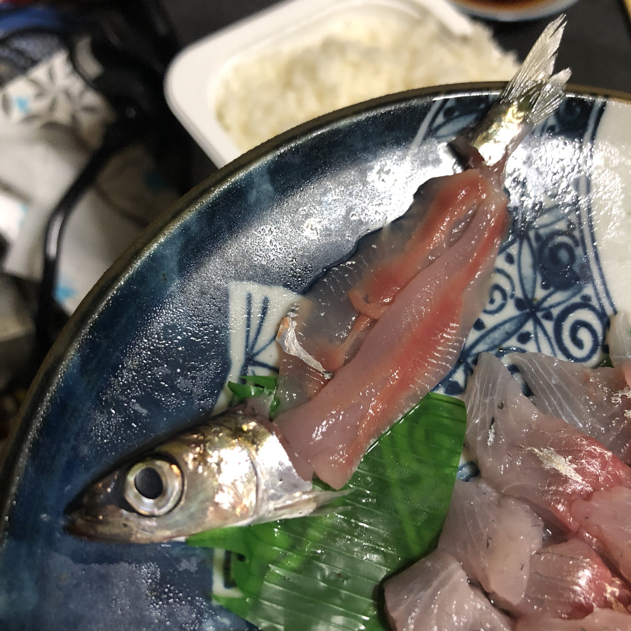サビキーノ斉藤 魚釣り編 21年10月10日 日 21時07分頃 料亭サビキーノ 朝獲れ メッキ とイワシのお刺身 この日の朝 相模湾サーフでメッキ3匹とイワシ1匹釣りました それを刺身にして食う 美味しい 釣って食う人 サビキーノ斉藤