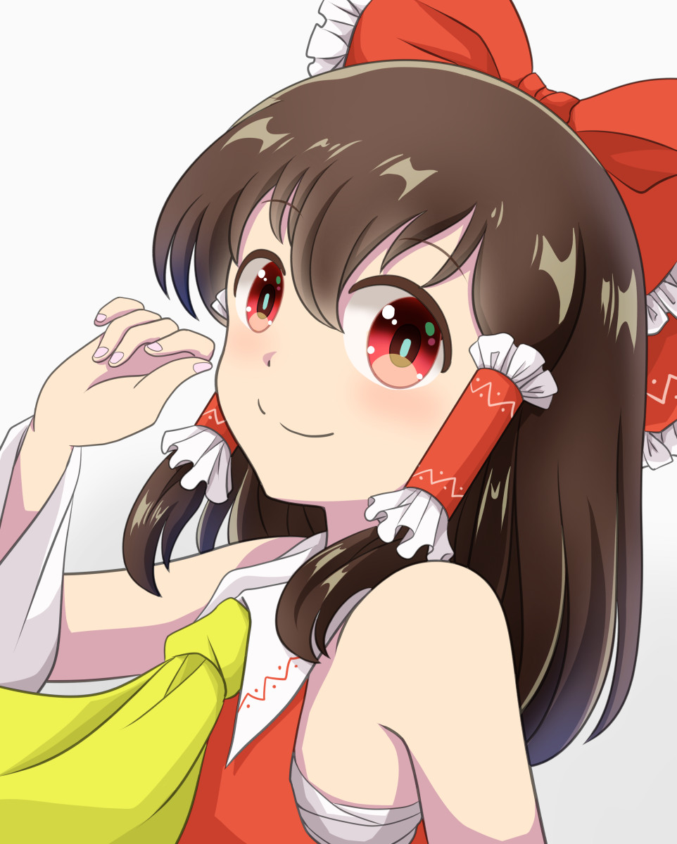 博麗霊夢 「今日で #ツイッター1周年 となりましたつぶやきなしでイラスト投稿してますがいつ」|きさらぎこうしのイラスト
