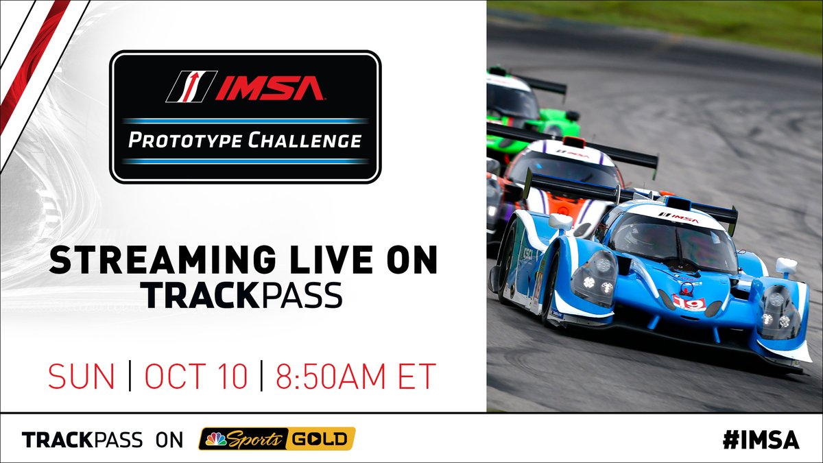 IMSA (@imsa) on Twitter photo Start your morning with the IMSA Prototype Challenge race at <a href="/VIRNow/">VIRginia International Raceway</a>! Watch the live coverage on TrackPass in 20 minutes.
#IMSA / #IMSAPC Start your morning with the IMSA Prototype Challenge race at <a href="/VIRNow/">VIRginia International Raceway</a>! Watch the live coverage on TrackPass in 20 minutes.
#IMSA / #IMSAPC