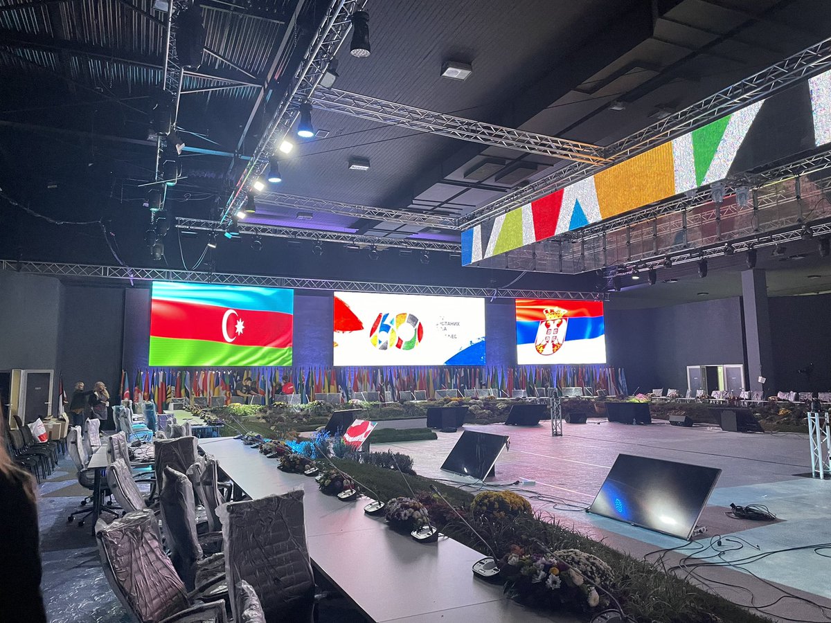NAMChairAZ's tweet photo. Preparations are in full swing for the High Level Commemorative Event to mark the 60th anniversary of #NAM in Belgrade co-organized by #NAMChairAZ &amp; the Government of #Serbia. 

#NAM60 #NAMBelgrade #Belgrade60 
@NAM60Belgrade https://t.co/v2iCHX6v8M