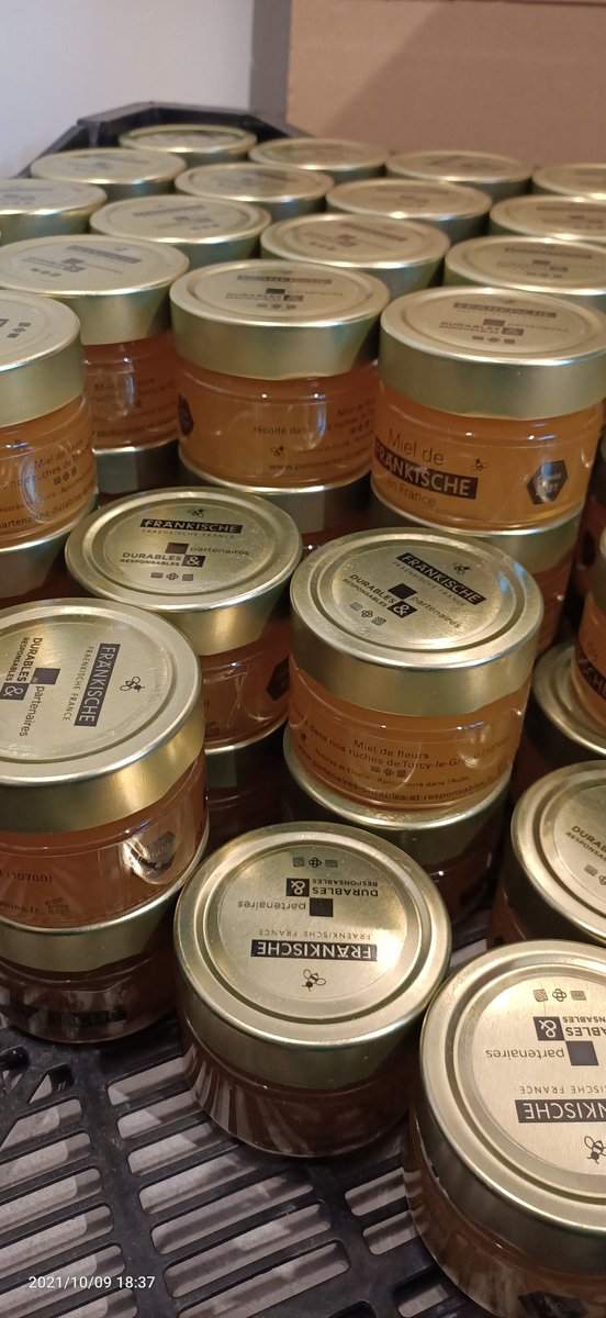 MieldeChampagne's tweet photo. En live ! 
Les abeilles complètent leurs réserves pour l'hiver avec ce beau soleil automnal, ☀️🌼 nous mettons en pot le miel d'été de l'entreprise Fraenkische ! 🐝🍯😀
Vous aussi, vous pouvez faire implanter des ruches dans votre entreprise !Visitez notre site internet 🤪 https://t.co/W7zCBEyatx