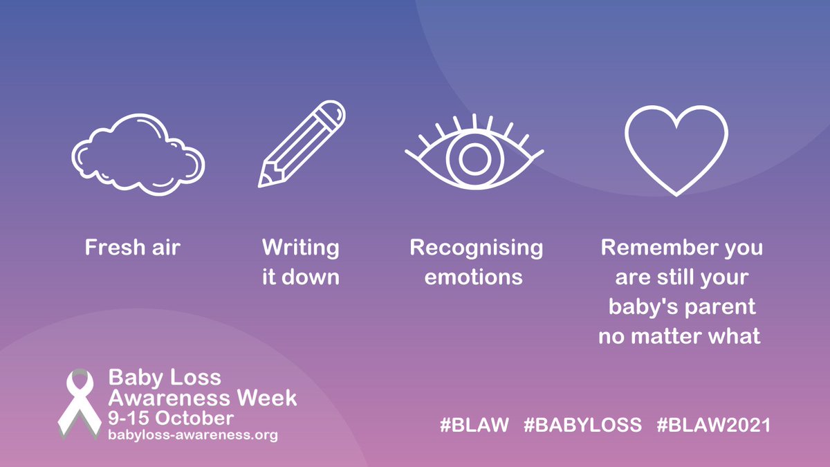 Looking after your wellbeing may become difficult after pregnancy or baby loss 💙💗

Here are some tips to help you look after yourself during this time ⬇️

#BLAW2021 #BLAW #WellbeingAfterLoss #MentalHealth #BabyLoss