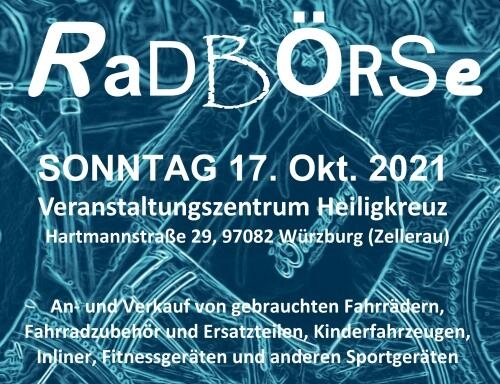 Save the date: #Radbörse in #Würzburg am 17.10. (Zellerau)
Veranstalter: <a href="/VCD_Mainfranken/">VCD KV Mainfranken-Rhön</a>