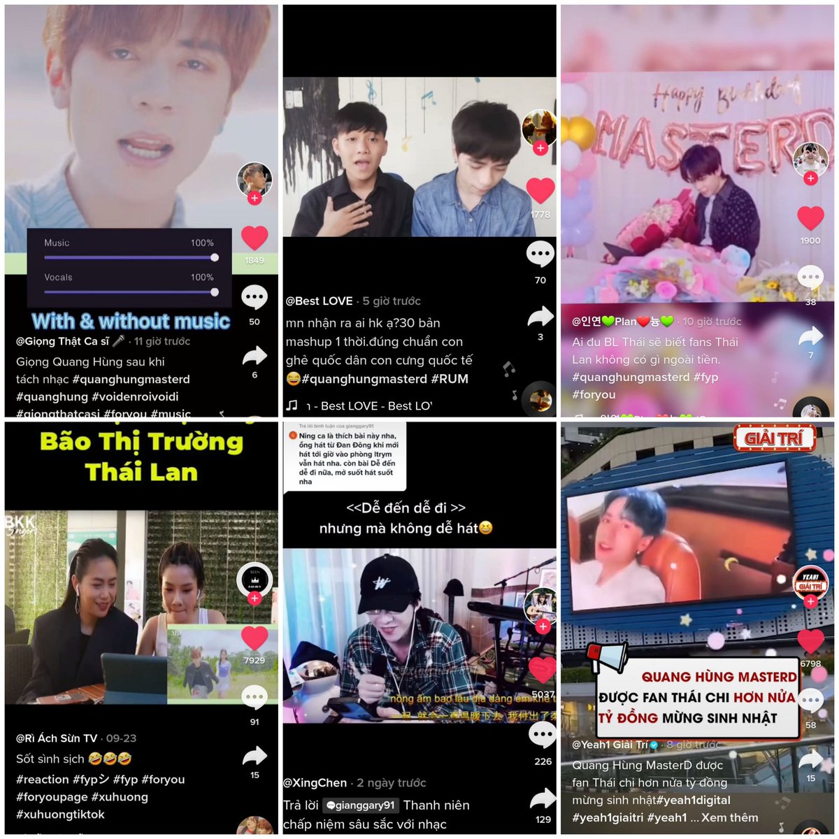 K81316's tweet photo. Sau ngày sinh nhật Hùng lên xu hướng tiktok Việt Nam hơi bị nhiều💙😍 mọi người vào khen quá trời luôn
#quanghungmasterd https://t.co/uIzc50e1c2