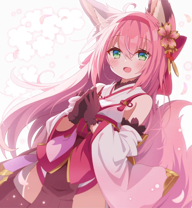 花月ちゃん進水日おめでとうございますー! お淑やかで優しい性格に、もふもふピンクなデザイン大好きです🌸

#花月進水日
#アズールレーン 