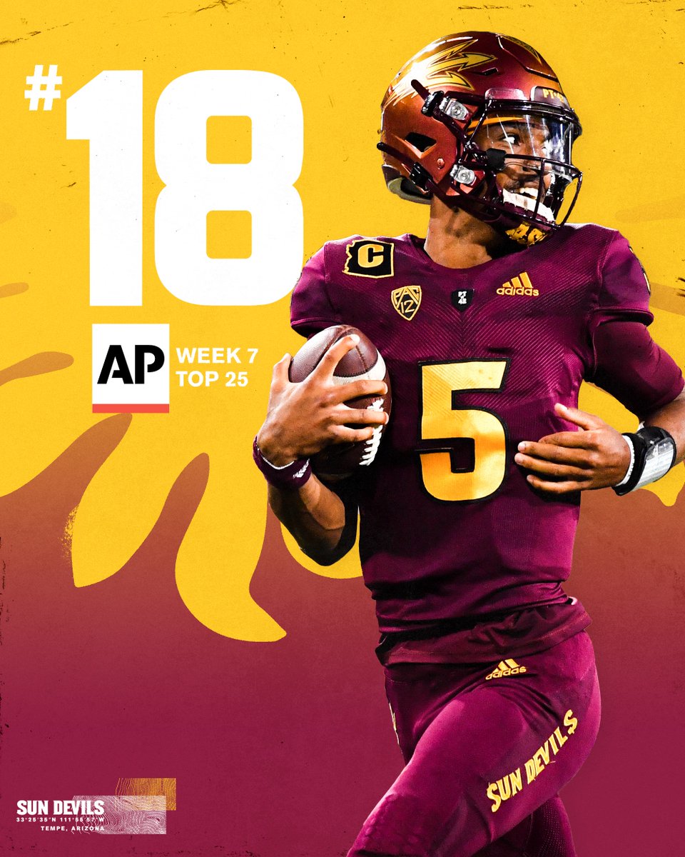 ASUFootball's tweet photo. Jumping up to #18. 🔱 https://t.co/rRpUTkCoEJ