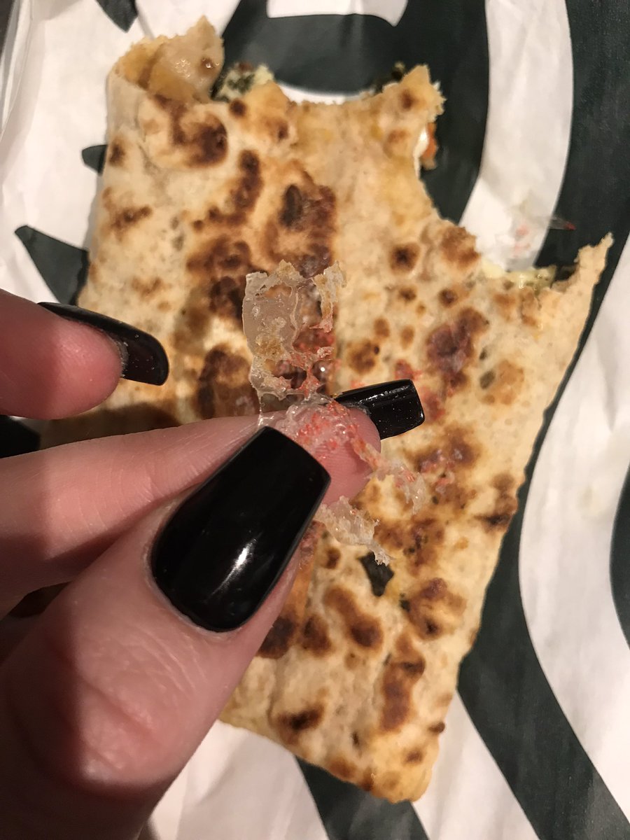 SamJade26's tweet photo. @StarbucksCanada Hello Starbucks 🇨🇦 team! Wondering what the best way to reach customer service is regarding plastic found in food? Sadly had an additional unexpected ingredient in my spinach feta wrap this morning 😫 https://t.co/qX6HyD7ynp