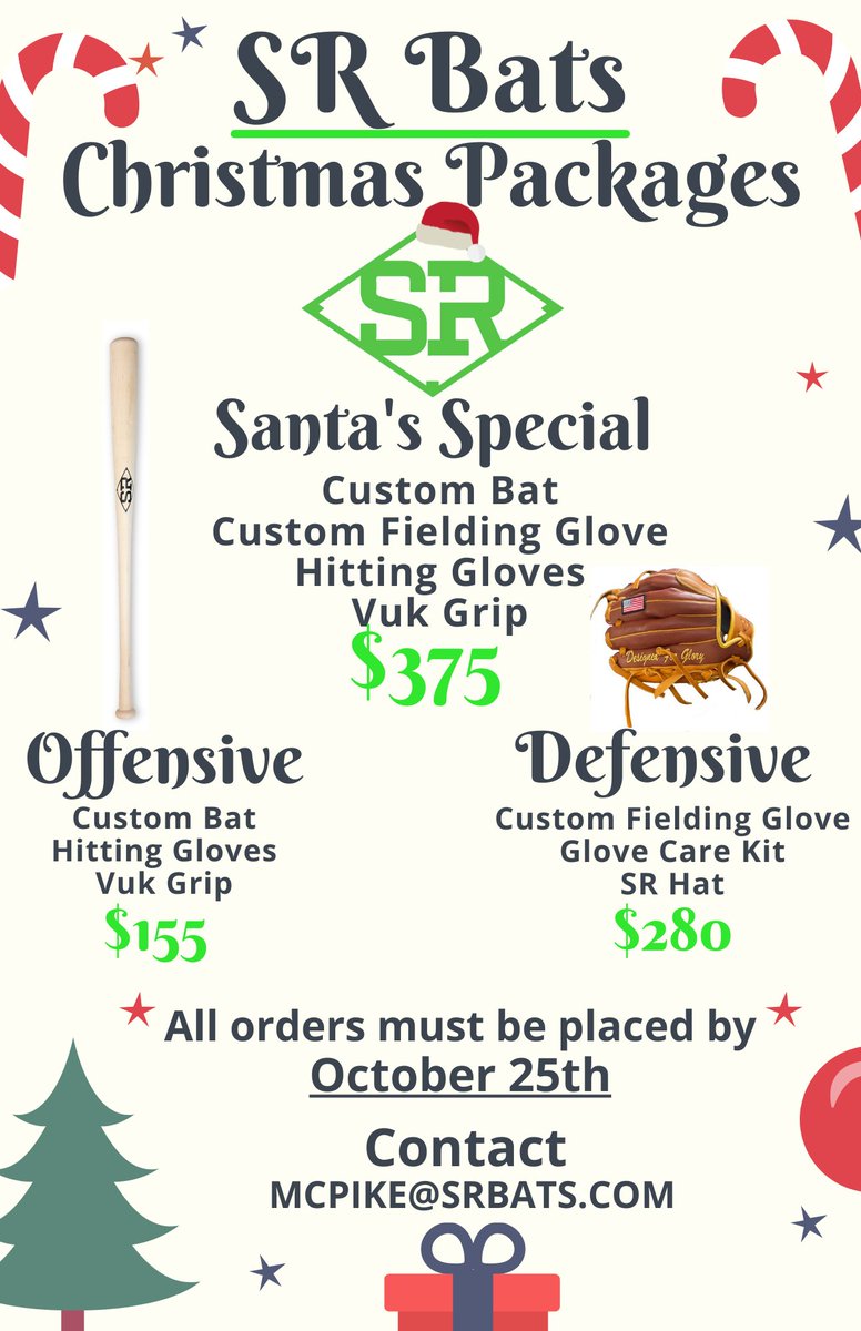 SRBatsTX's tweet photo. 🎄🎅🏻ITS COMING!!! 🎅🏻🎄
Place your Christmas orders soon! 

#SRBATS #Christmas! #HOHOHO
#DesignedForGlory https://t.co/LQbPLgAop9