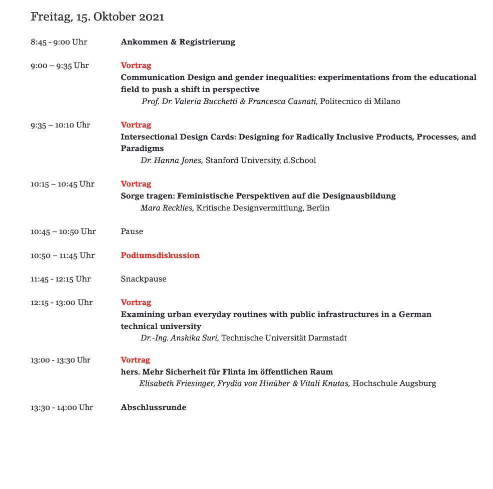 Claude Herling (@claude_herling) on Twitter photo 14. und 15. Oktober: Hybride Tagung: #Gendergerechtigkeit und #Diversität im Design // Freue mich zu Users, Spaces, Systems zu erzählen und was das mit #Gender und #Diversity im #Design zu tun hat. Schaut rein, es gibt viele tolle Vorträge!
<a href="/schaderstiftung/">Schader-Stiftung</a> #genderdesign !B 14. und 15. Oktober: Hybride Tagung: #Gendergerechtigkeit und #Diversität im Design // Freue mich zu Users, Spaces, Systems zu erzählen und was das mit #Gender und #Diversity im #Design zu tun hat. Schaut rein, es gibt viele tolle Vorträge!
<a href="/schaderstiftung/">Schader-Stiftung</a> #genderdesign !B