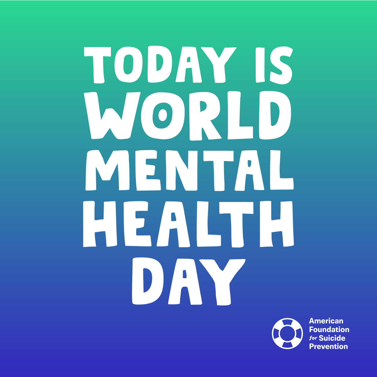 afspnational's tweet photo. Today is #WorldMentalHealthDay! 🌎 We recognize the importance of regularly talking about mental health. In doing so, we help normalize the topic, save lives, and create a culture that’s smart about mental health. Find a mental health professional: https://t.co/olo8ksFLrt https://t.co/L2d3yI9P9s