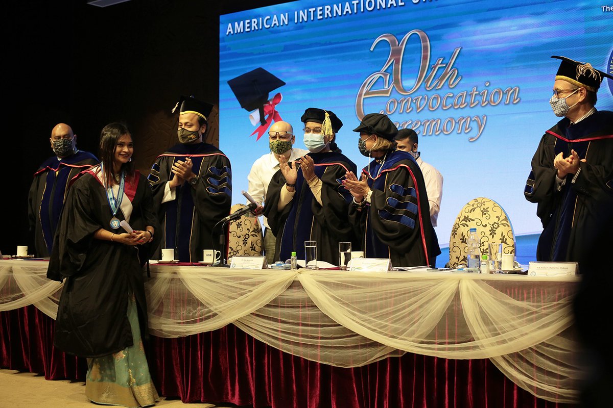 aiub_edu's tweet photo. The 20th Convocation Ceremony of the American International University-Bangladesh (AIUB) was held on Sunday, 10th October 2021 at 11:00 am on Virtual Platform (Live from AIUB Auditorium) at the AIUB permanent campus.
#AIUB #Convocation #Graduation #Virtual_Convocation https://t.co/Aka0o4W7uk