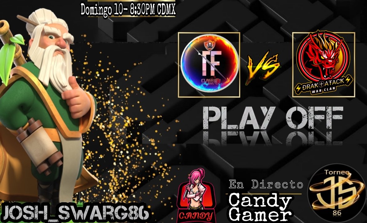 📛  último día de playoffs  📛

 Segunda war:

#TeamFarruko

🆚 

@AttackDracko

🏆 Hora de guerra: 8:30 MX

📽️ Streamer: @CandyGamercoc