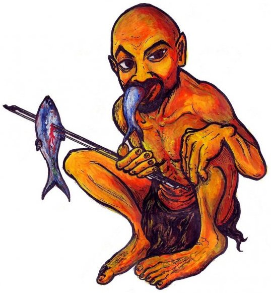 Silpayamanant's tweet photo. That time I drew myself as Gollum for an @iltroubadore album cover ("Black Cauldron," 2010). Yes, that's a cello bow in my hand! 🤣 https://t.co/W8KMZDbyUI